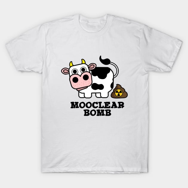 Mooclear Bomb Cute Cow Pun T-Shirt by punnybone